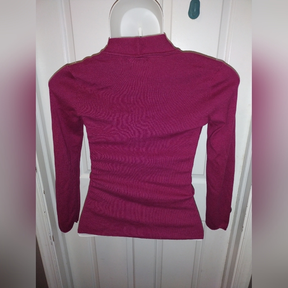 Nic & Zoe Burgundy Overlay Wrap Light Sweater Sz L - Picture 5 of 6